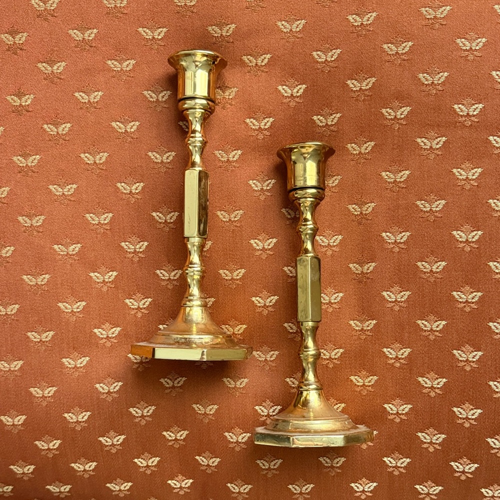 Elegant Gold Candlestick Holders